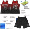 Custom Red Black-White Fade Fashion Round Neck Sublimation Basketball Suit Jersey