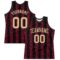 Custom Black Vegas Gold-Red Abstract Shape Round Neck Sublimation Basketball Suit Jersey