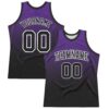Custom Purple Black-White Fade Fashion Round Neck Sublimation Basketball Suit Jersey