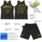 Custom Black Yellow Slant Lines Round Neck Sublimation Basketball Suit Jersey