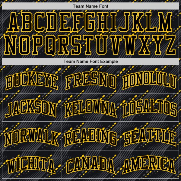 Custom Black Yellow Slant Lines Round Neck Sublimation Basketball Suit Jersey