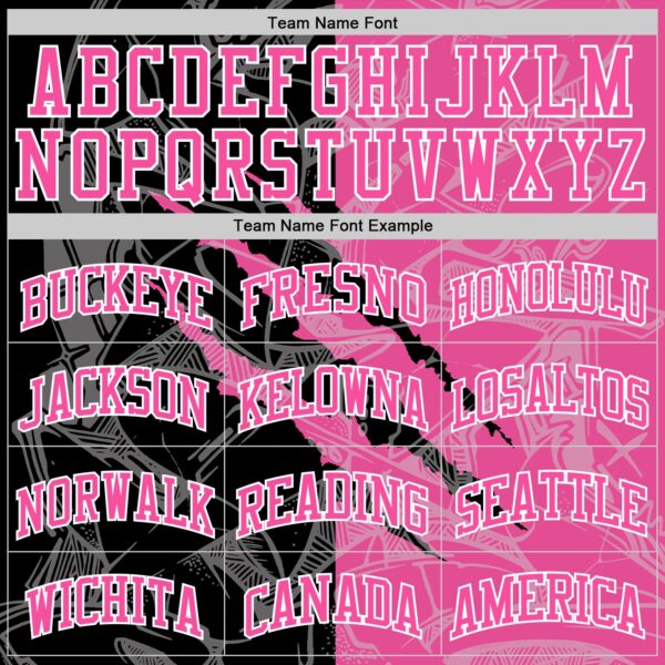 Custom Graffiti Pattern Pink Black-White Scratch Round Neck Sublimation Basketball Suit Jersey