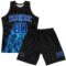 Custom Black Royal-Light Blue Flame Round Neck Sublimation Basketball Suit Jersey