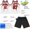 Custom White Red-Black Splash Round Neck Sublimation Basketball Suit Jersey