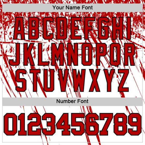 Custom White Red-Black Splash Round Neck Sublimation Basketball Suit Jersey