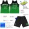 Custom Black Grass Green-White Gradient Square Shapes Round Neck Sublimation Basketball Suit Jersey