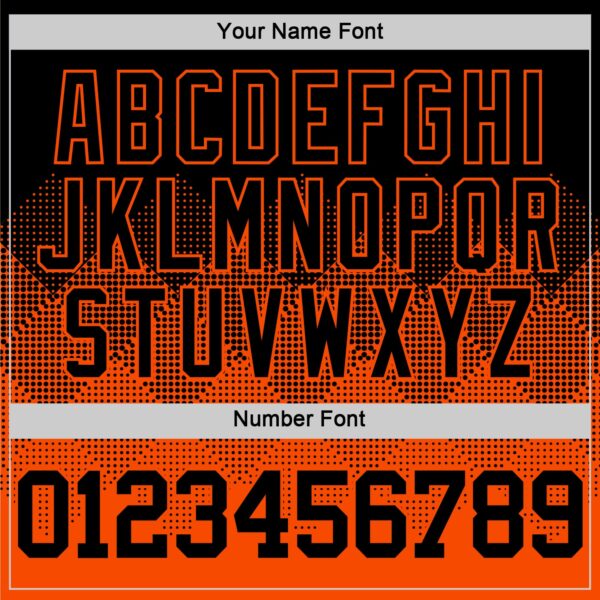 Custom Black Orange Gradient Square Shapes Round Neck Sublimation Basketball Suit Jersey