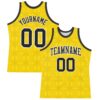Custom Gold Black-White Geometric Shape Round Neck Sublimation Basketball Suit Jersey