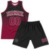 Custom Black Crimson-White Fade Fashion Round Neck Sublimation Basketball Suit Jersey