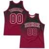 Custom Black Crimson-White Fade Fashion Round Neck Sublimation Basketball Suit Jersey