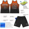 Custom Orange Black-White Gradient Square Shapes Round Neck Sublimation Basketball Suit Jersey