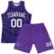 Custom Purple White-Pink Line Round Neck Sublimation Basketball Suit Jersey