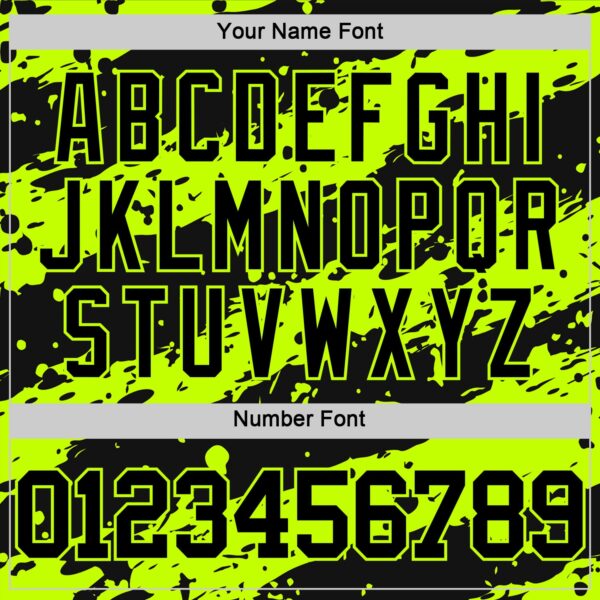 Custom Black Neon Green Splash Round Neck Sublimation Basketball Suit Jersey