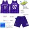 Custom Purple White Zigzag Shape Round Neck Sublimation Basketball Suit Jersey