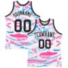 Custom Figure Black Pink-Light Blue Fluid Art Round Neck Sublimation Basketball Suit Jersey