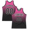Custom Pink Black-White Fade Fashion Round Neck Sublimation Basketball Suit Jersey