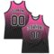 Custom Pink Black-White Fade Fashion Round Neck Sublimation Basketball Suit Jersey