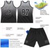 Custom Gray Black-White Fade Fashion Round Neck Sublimation Basketball Suit Jersey