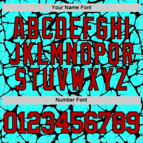 Custom Aqua Red-Black Abstract Network Round Neck Sublimation Basketball Suit Jersey