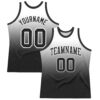Custom White Black Fade Fashion Round Neck Sublimation Basketball Suit Jersey