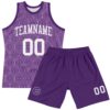 Custom Purple White Geometric Shape Round Neck Sublimation Basketball Suit Jersey