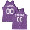 Custom Purple White Geometric Shape Round Neck Sublimation Basketball Suit Jersey