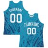 Custom Panther Blue White Splash Round Neck Sublimation Basketball Suit Jersey