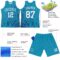 Custom Panther Blue White Splash Round Neck Sublimation Basketball Suit Jersey