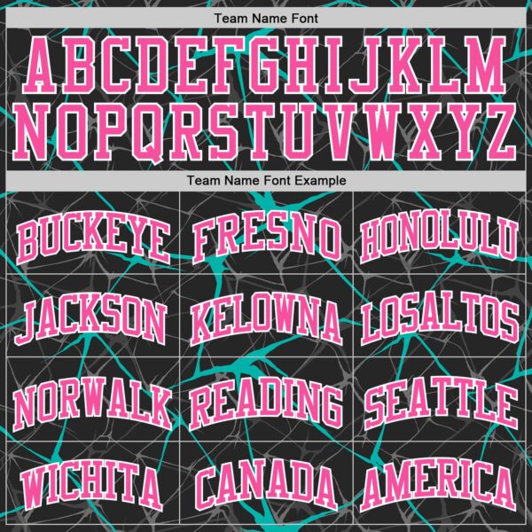 Custom Black Pink Aqua-White Abstract Network Round Neck Sublimation Basketball Suit Jersey