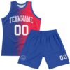 Custom Red White-Royal Gradient Line Round Neck Sublimation Basketball Suit Jersey