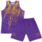 Custom Purple Yellow Splash Round Neck Sublimation Basketball Suit Jersey
