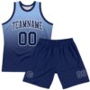 Custom Light Blue Navy-White Fade Fashion Round Neck Sublimation Basketball Suit Jersey