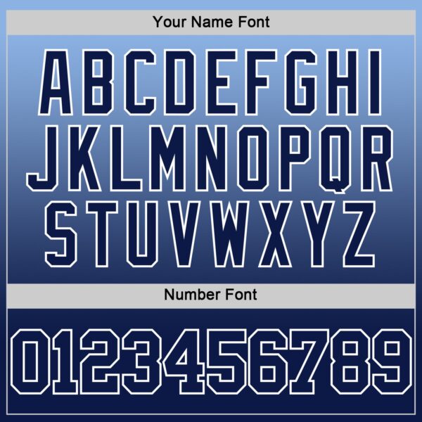 Custom Light Blue Navy-White Fade Fashion Round Neck Sublimation Basketball Suit Jersey