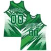 Custom Kelly Green White Line Round Neck Sublimation Basketball Suit Jersey