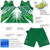 Custom Kelly Green White Line Round Neck Sublimation Basketball Suit Jersey