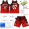 Custom Red White-Black Splash Round Neck Sublimation Basketball Suit Jersey