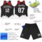 Custom Black White-Red Fragment Art Round Neck Sublimation Basketball Suit Jersey