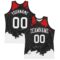 Custom Black White-Red Fragment Art Round Neck Sublimation Basketball Suit Jersey