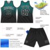 Custom Teal Black-White Fade Fashion Round Neck Sublimation Basketball Suit Jersey