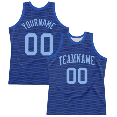 BSuit0324 Custom Royal Light Blue Dot Round Neck Sublimation Basketball Suit Jersey