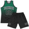 Custom Kelly Green Black-White Fade Fashion Round Neck Sublimation Basketball Suit Jersey