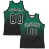 Custom Kelly Green Black-White Fade Fashion Round Neck Sublimation Basketball Suit Jersey