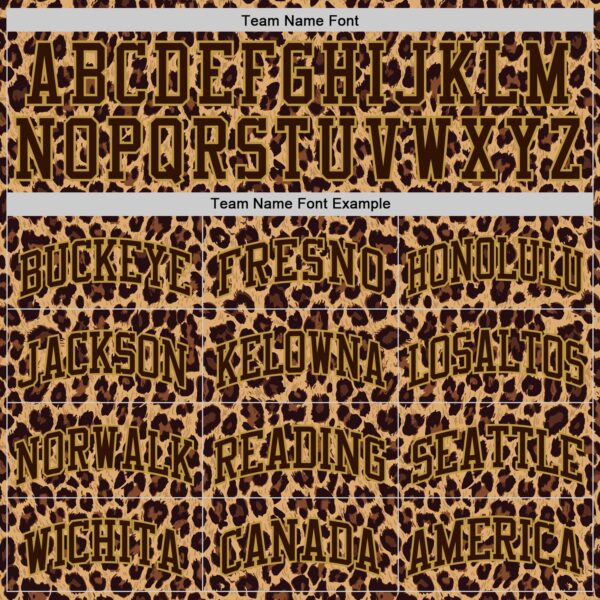 Custom Brown Old Gold Leopard Print Round Neck Sublimation Basketball Suit Jersey