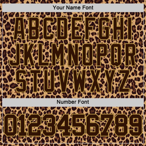 Custom Brown Old Gold Leopard Print Round Neck Sublimation Basketball Suit Jersey