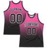 Custom Pink Black-White Fade Fashion Round Neck Sublimation Basketball Suit Jersey