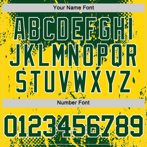 Custom Green Yellow-White Abstract Splatter Grunge Art Round Neck Sublimation Basketball Suit Jersey