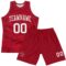 Custom Red White Fluid Art Round Neck Sublimation Basketball Suit Jersey