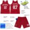 Custom Red White Fluid Art Round Neck Sublimation Basketball Suit Jersey