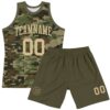 Custom Camo Vegas Gold-Olive Round Neck Sublimation Salute To Service Basketball Suit Jersey
