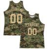 Custom Camo Vegas Gold-Olive Round Neck Sublimation Salute To Service Basketball Suit Jersey